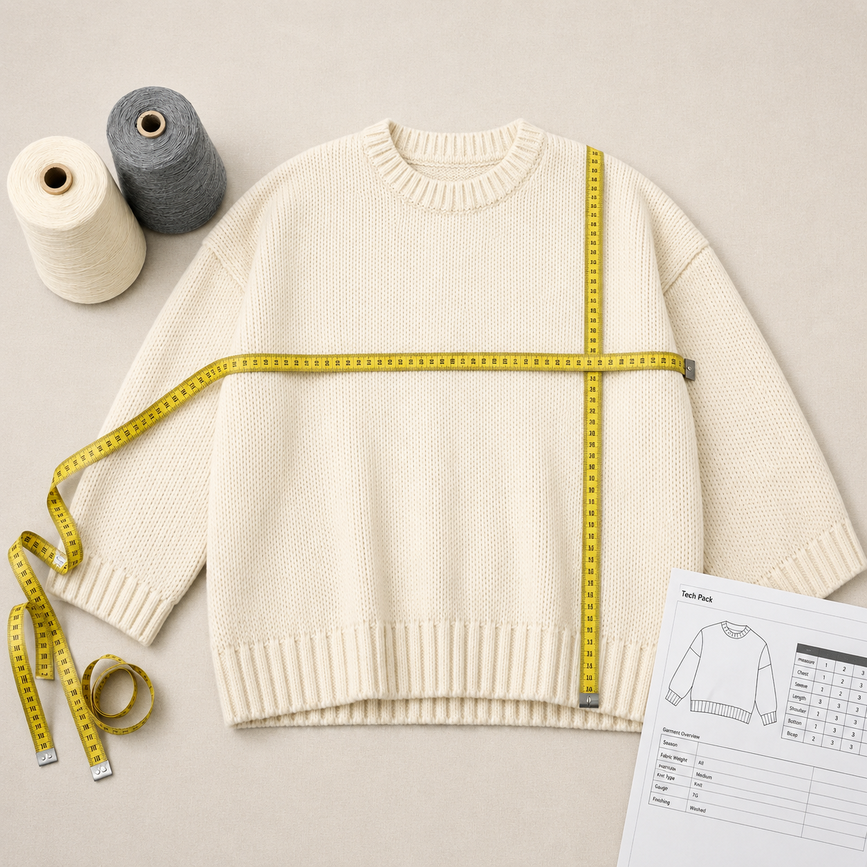 Folded sweaters for proper storage